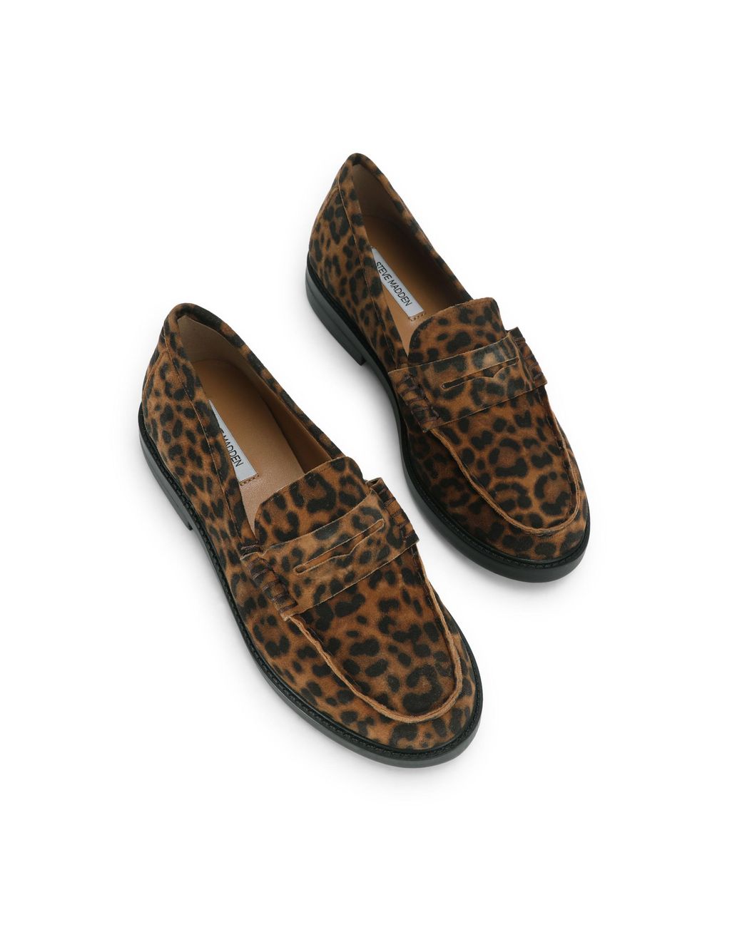 Steve Madden Green Leather Madison Print Loafers