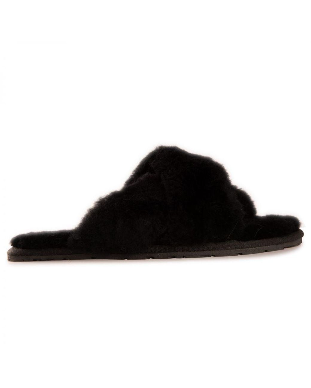 Aus Wooli Black Australia Sheepskin Wool Brighton Slippers