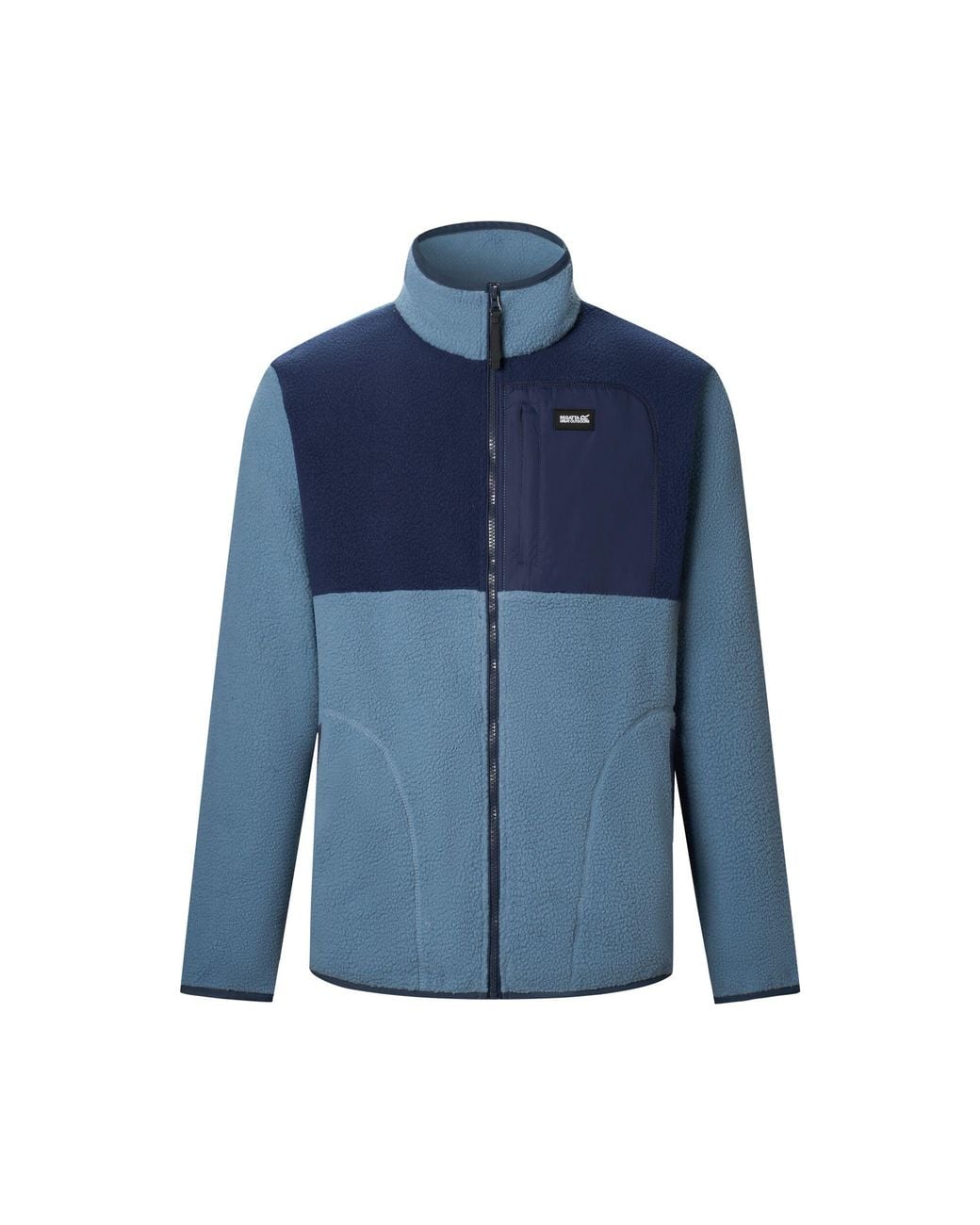 Regatta Blue Frankie Colour Block Borg Fleece Jacket Mirage/ for men