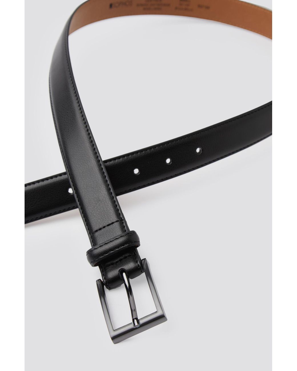 Limehaus Black Leather And Pu Belt for men