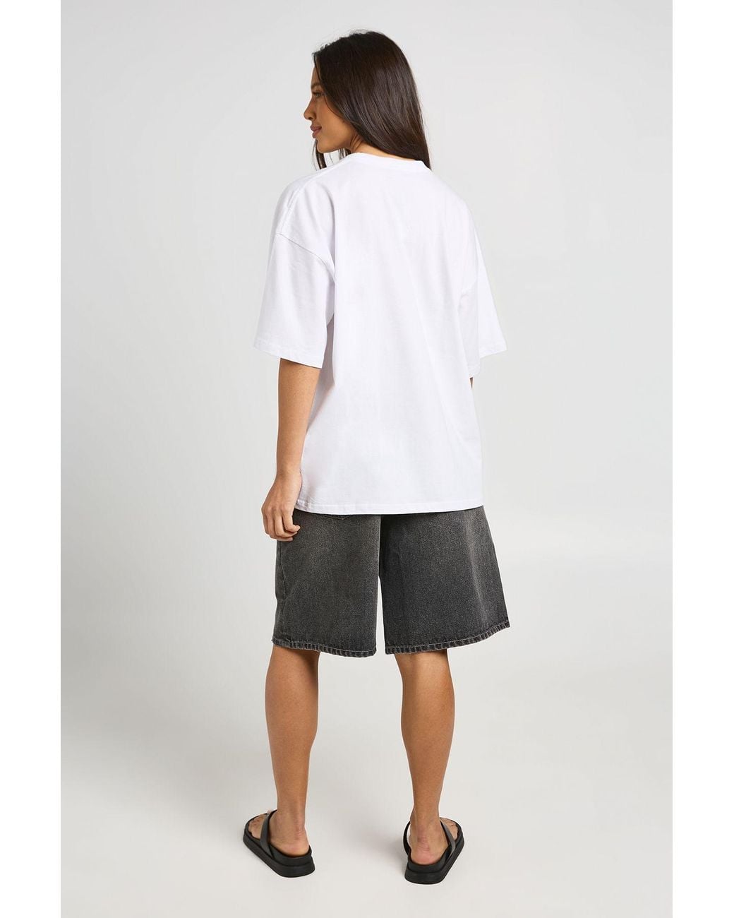 Boohoo White Meditteranean Printed Oversized T-Shirt