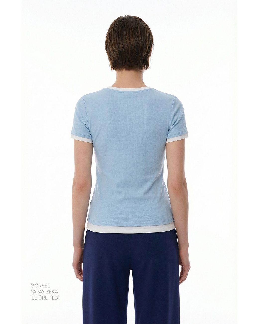 Penti Blue Regular Fit Crew Neck T-Shirt