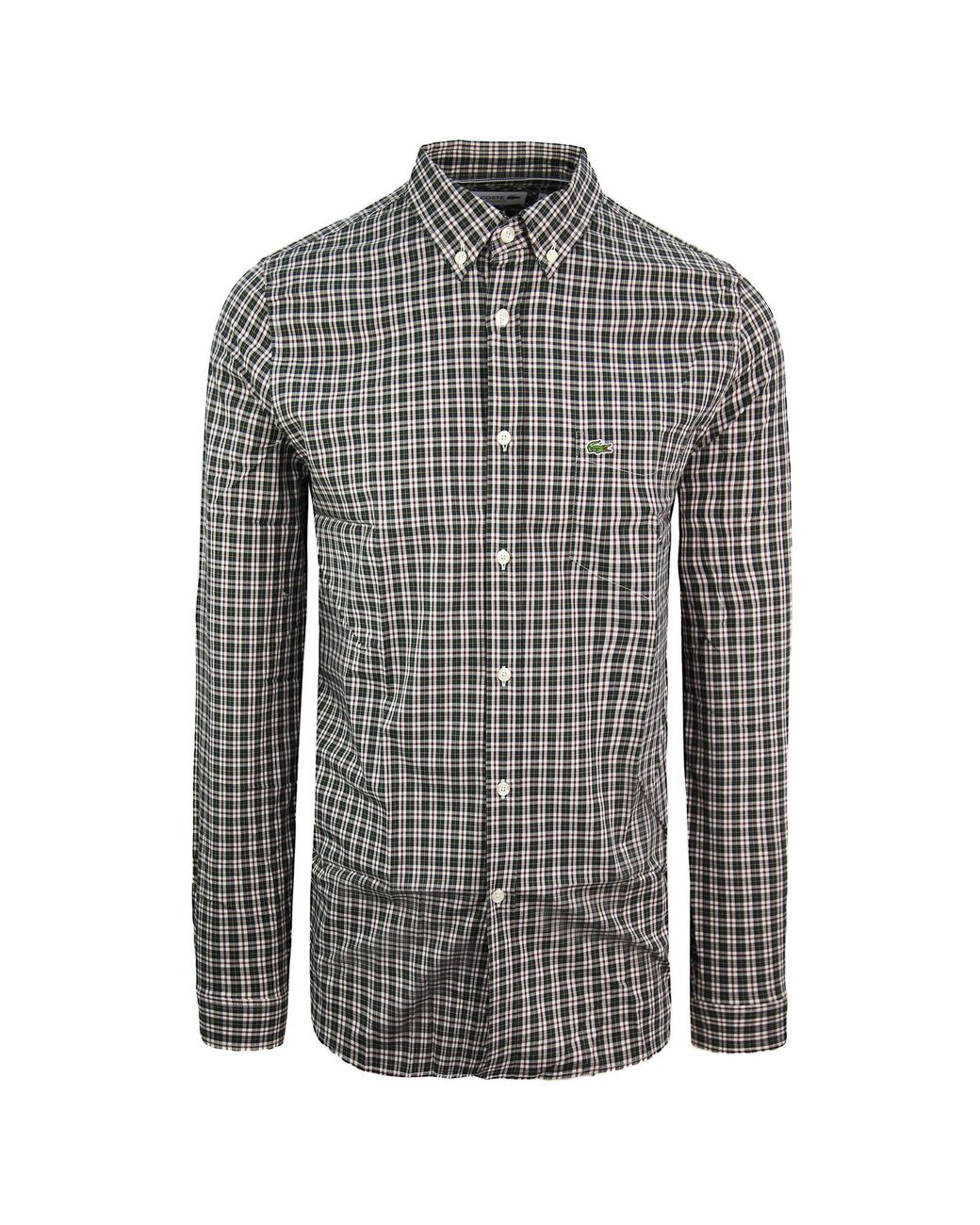Lacoste Gray Regular Fit Checkered Shirt for men