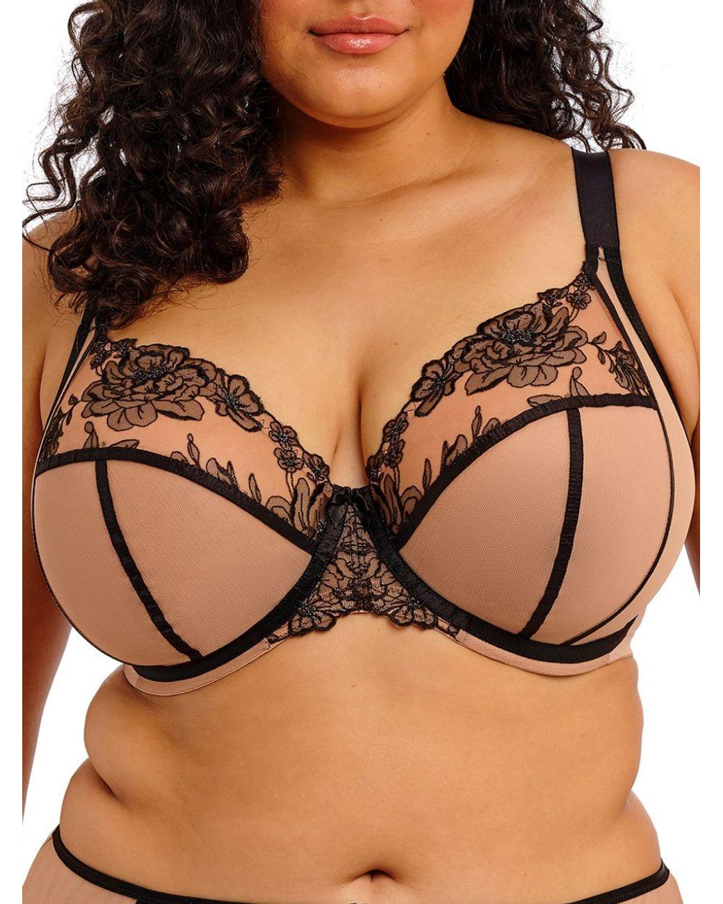 Elomi Black Teagan Plunge Bra Cafe Au Lait