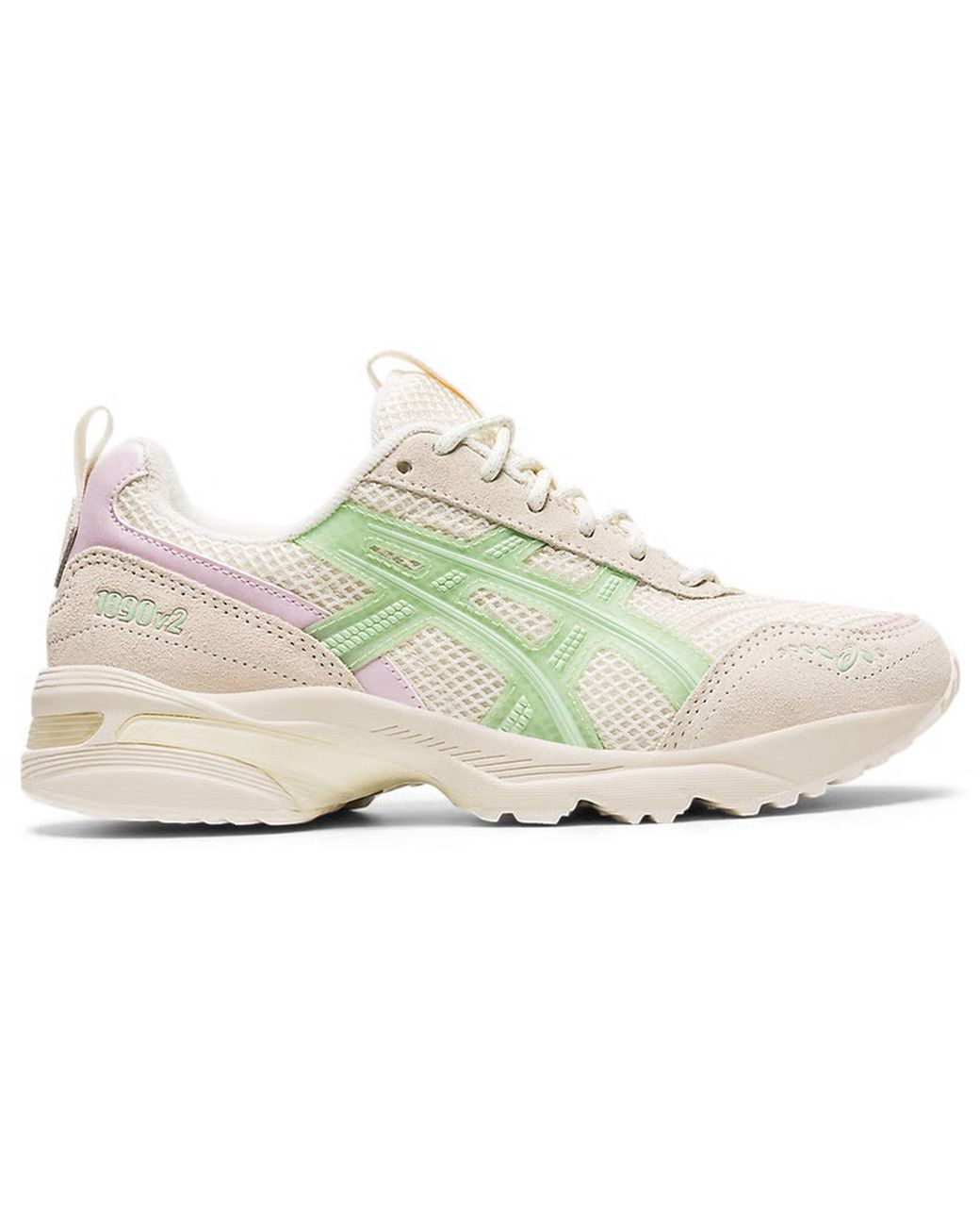 Asics White Gel-1090V2 Cream Running Shoes