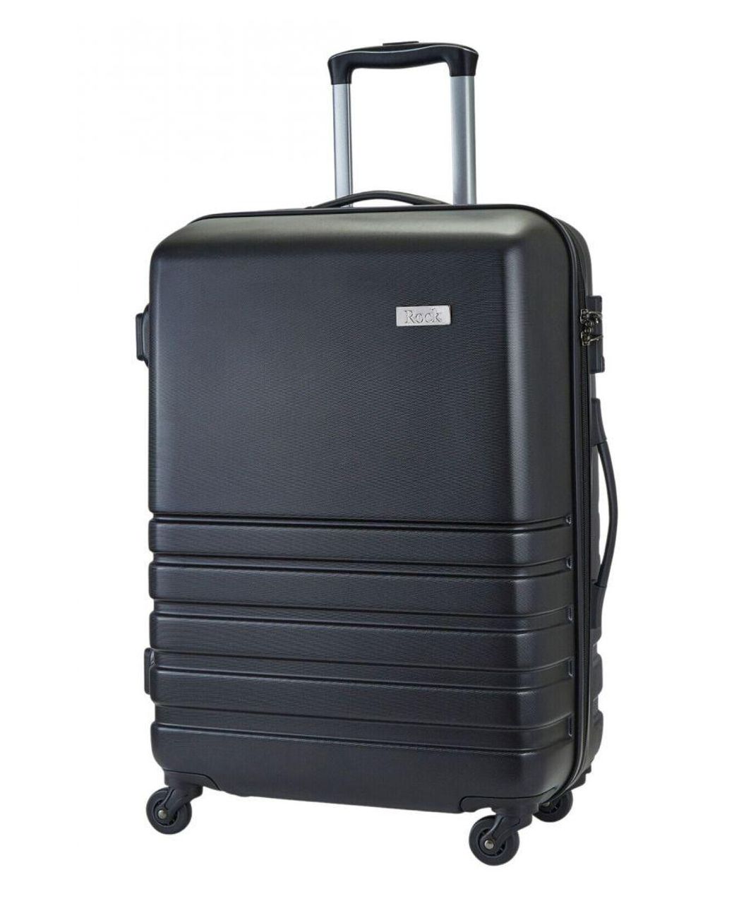 Infinity Leather Black Hard Shell Suitcase Cabin Luggage Travel