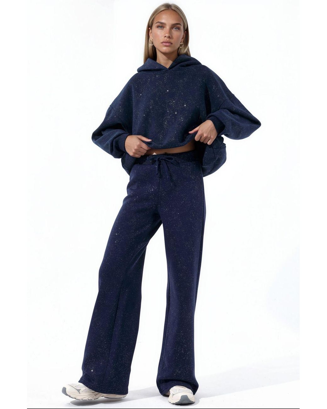 Busem Blue Cotton Elastane Sweatpants