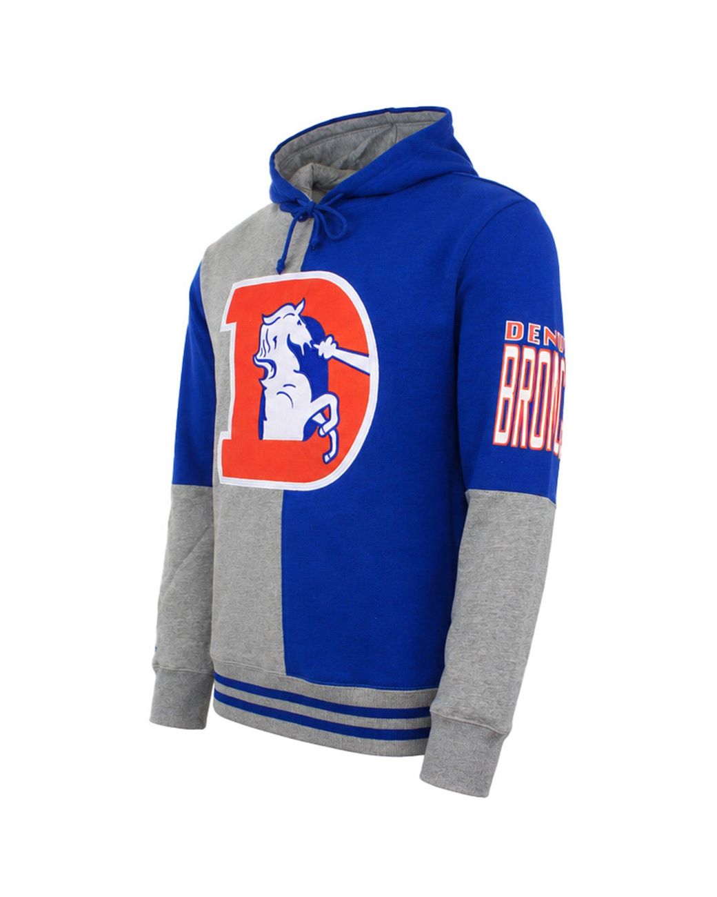 Mitchell & Ness Blue Nfl Denver Broncos Split Color Hoodie for men