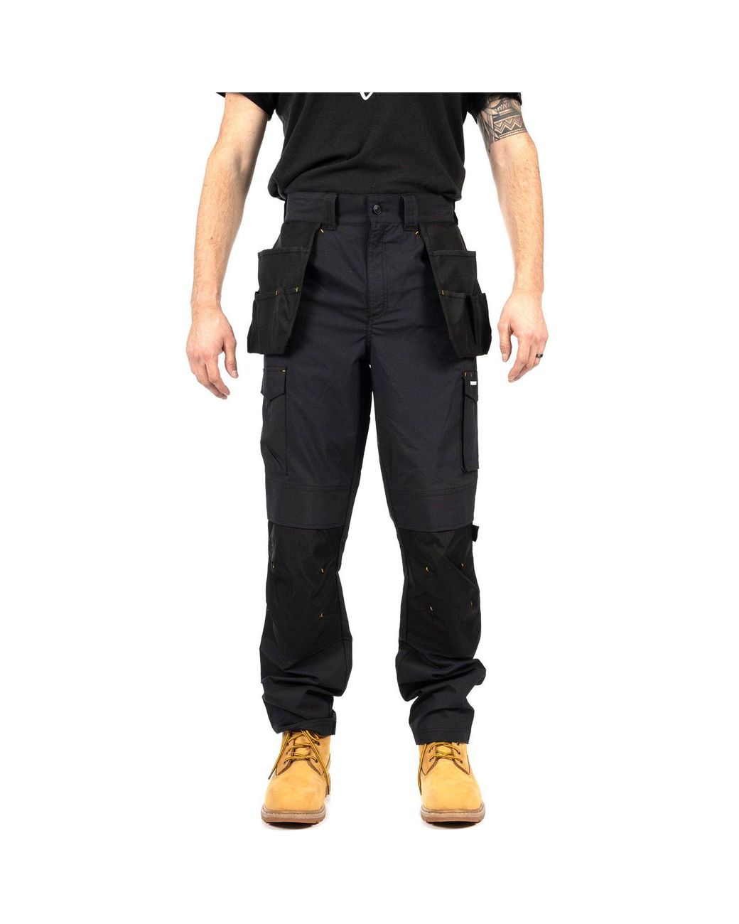 Caterpillar Black Nexus Holster Stretch Pocket Cotton Outdoor Trousers for men