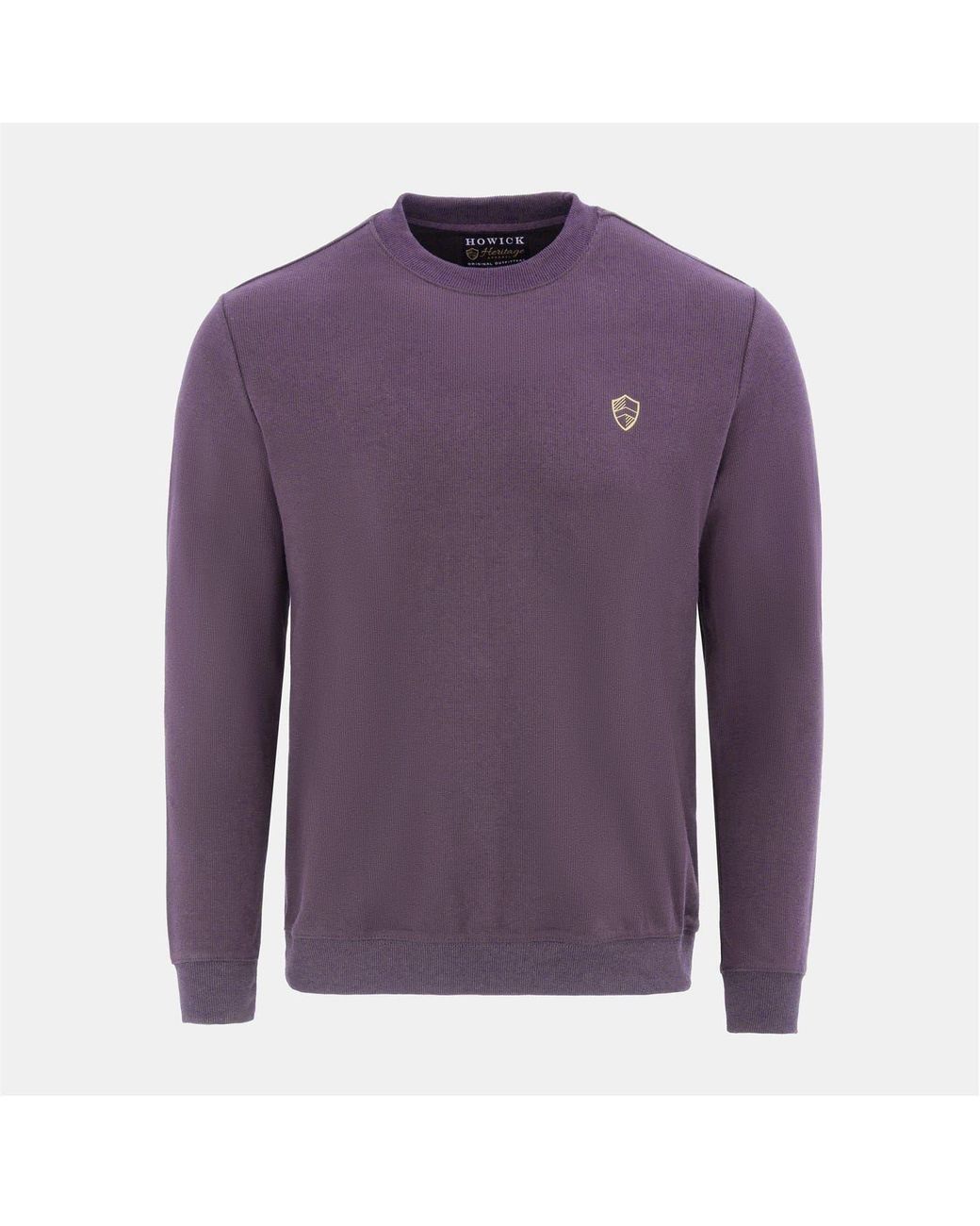 Howick Purple Crew Neck Jumper for men