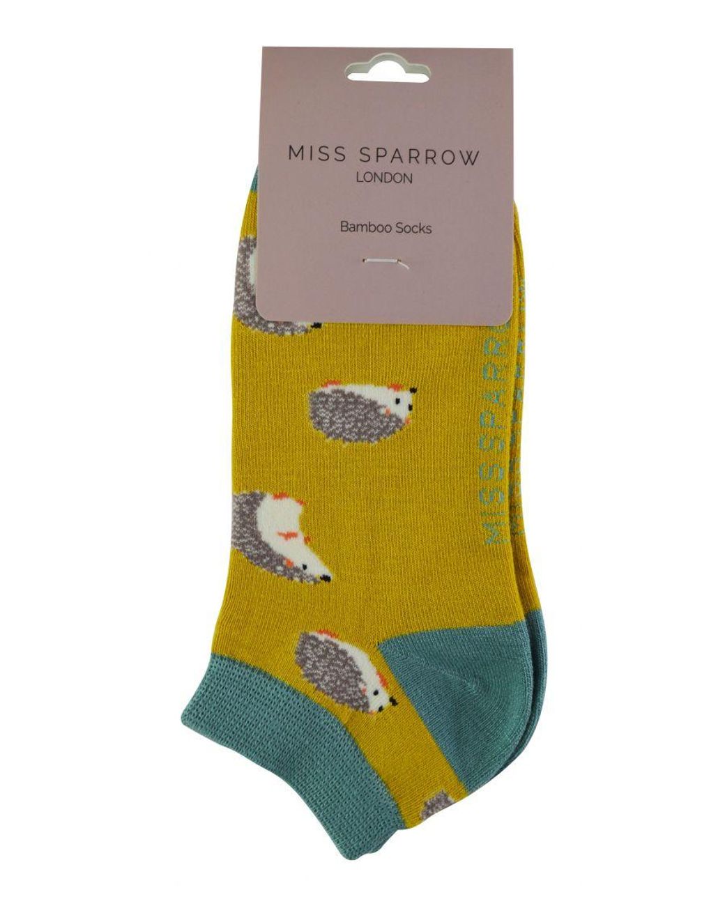 Miss Sparrow Green Ladies Bamboo Trainer Socks