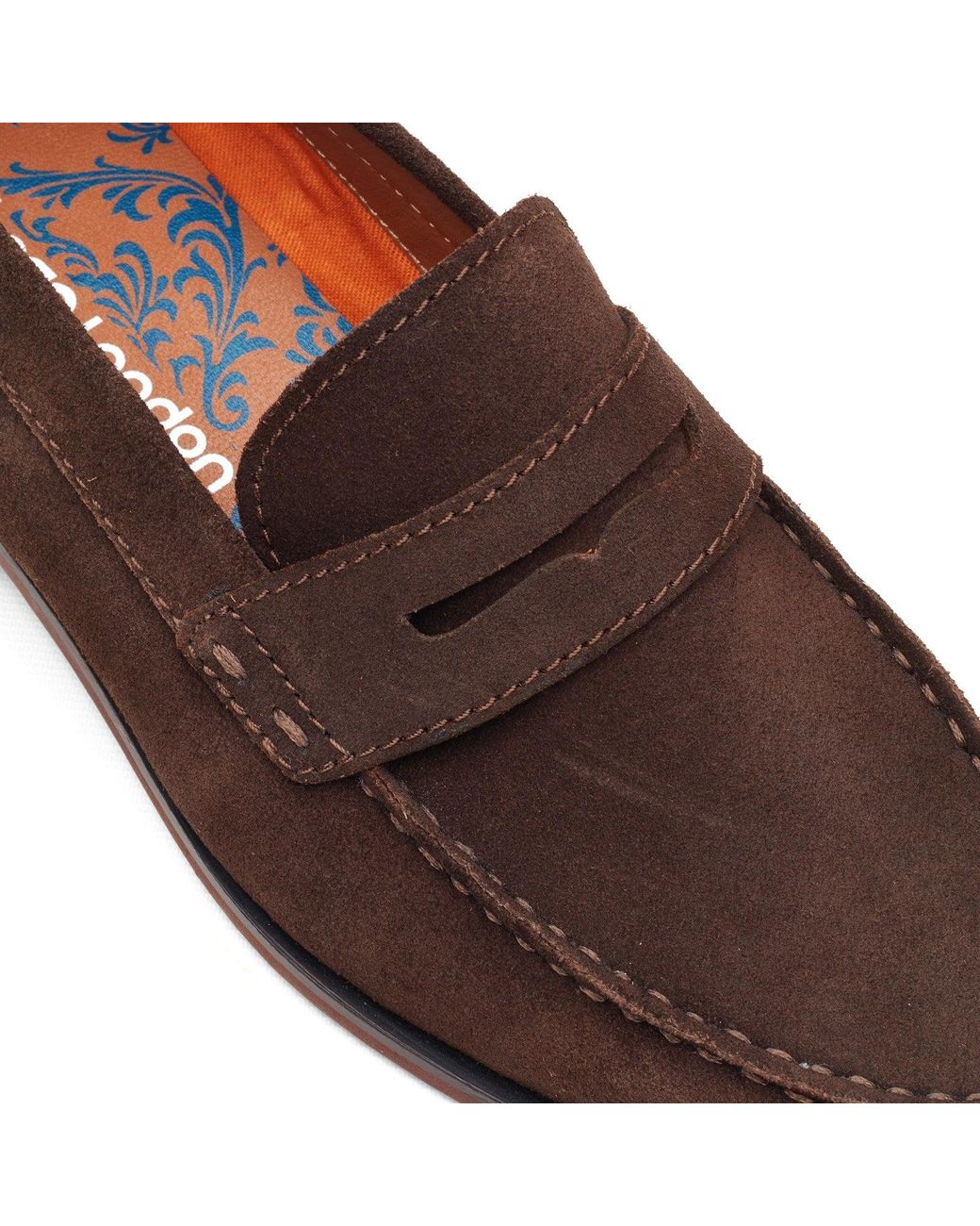 Base London Brown Slate Loafer Shoes Leather for men
