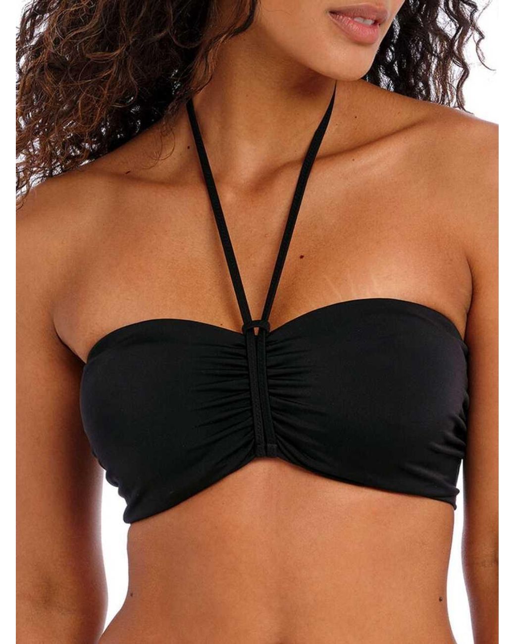Freya Black Jewel Cove Bandeau Bikini Top