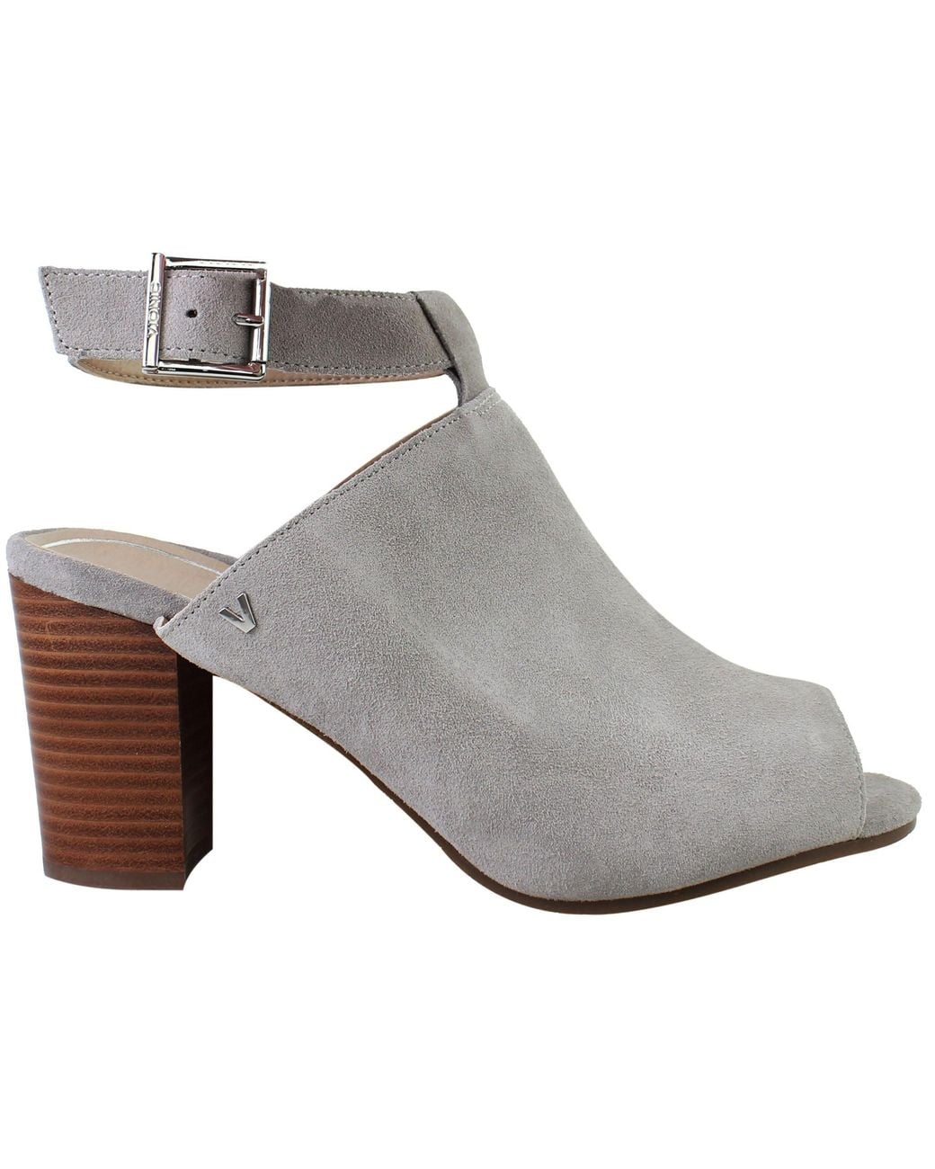 Vionic Gray Kaia Heeled Sandals Leather