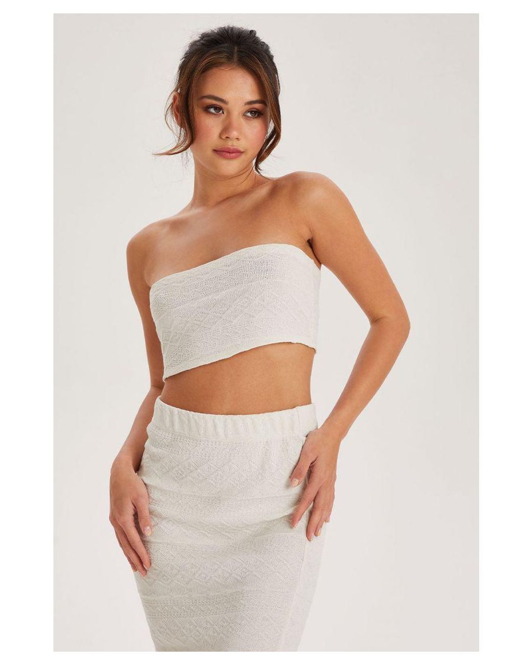Urban Bliss White Jacquard Cut & Sew Set