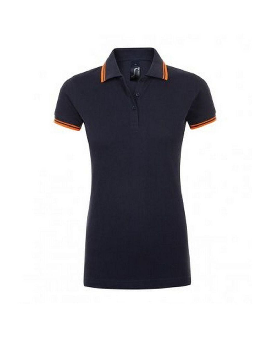 Sol's Blue Ladies Pasadena Tipped Short Sleeve Pique Polo Shirt (French/Neon)