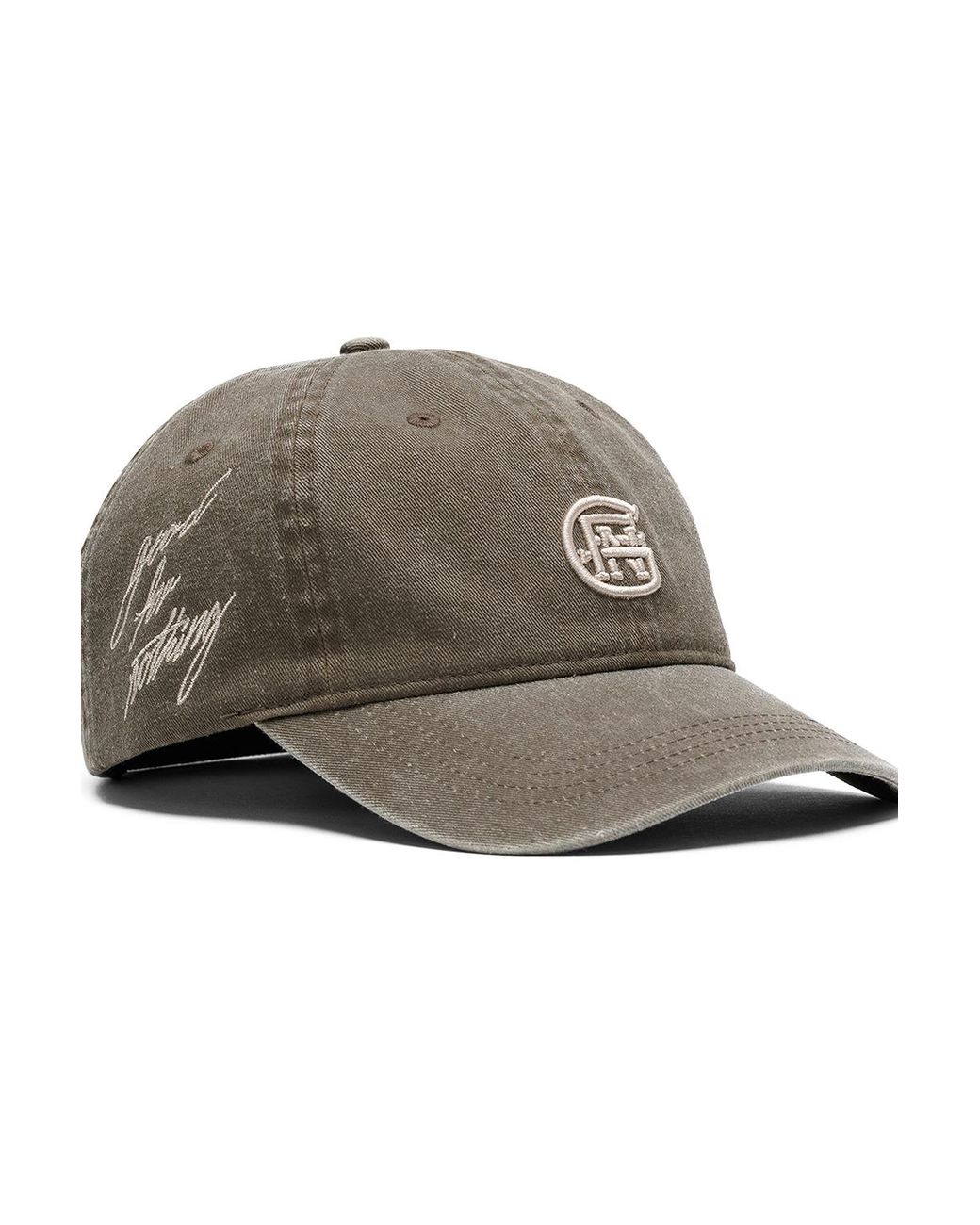 Good For Nothing Brown Fawn Monogram Washed Cotton Cap for men