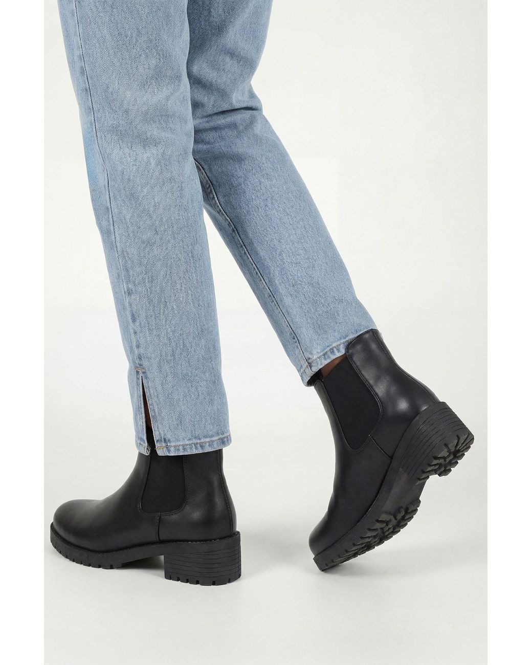 Boohoo Blue Basic Low Chelsea Boots