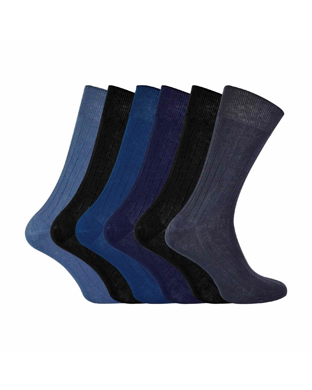 Sock Snob Blue 6 Pack 100% Egyptian Cotton Dress Socks for men