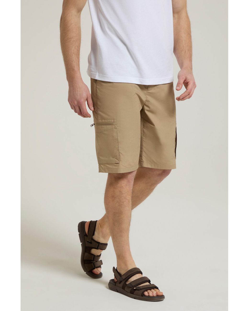 Mountain Warehouse Natural 'Trek' Shorts With Pockets Lightweight Comfy Summer Hiking Bottoms for men