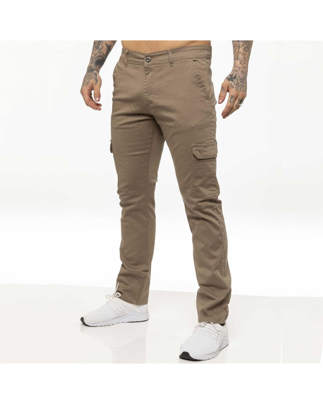 Enzo Natural Cargo Combat Chinos for men