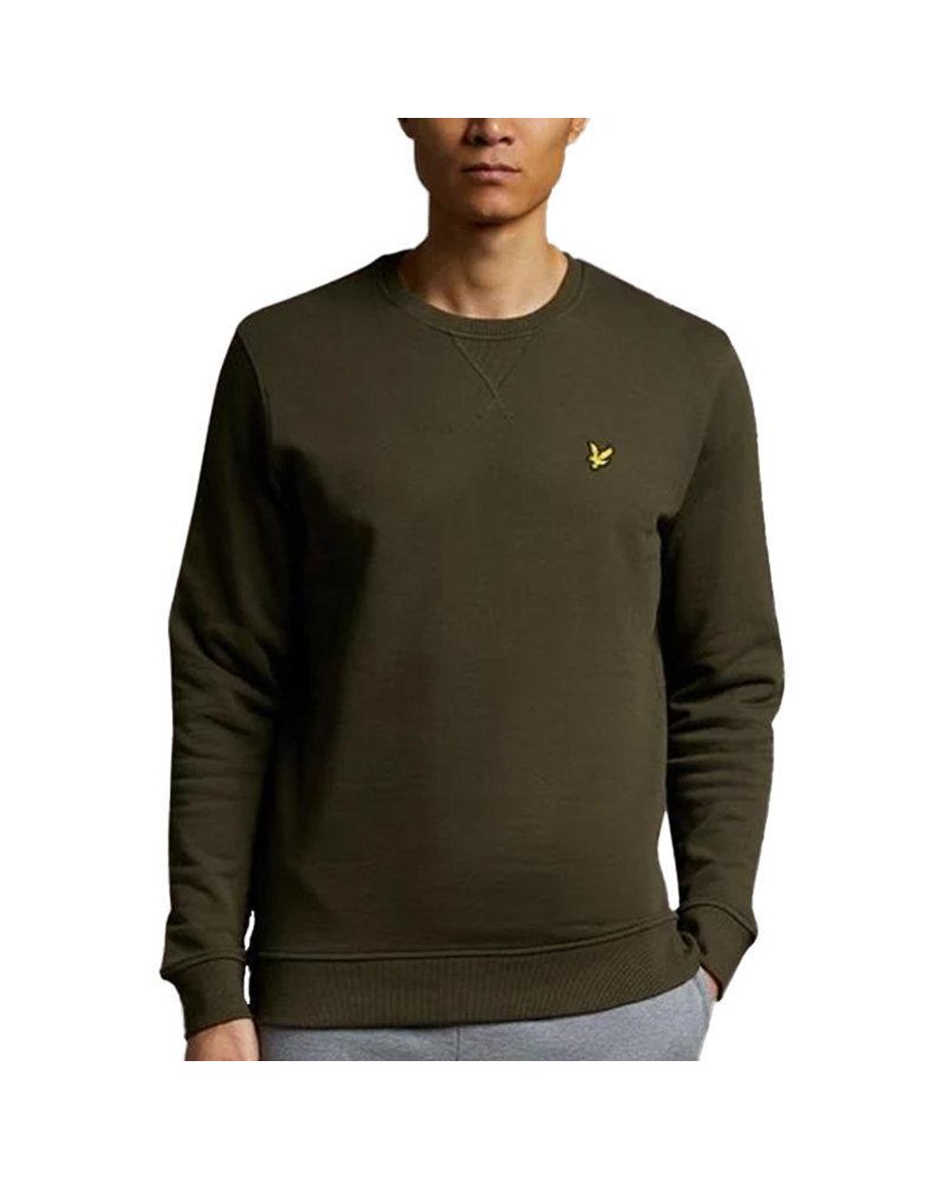Lyle & Scott Green Jumpers Crew Neck Winter Sweatshirts for men