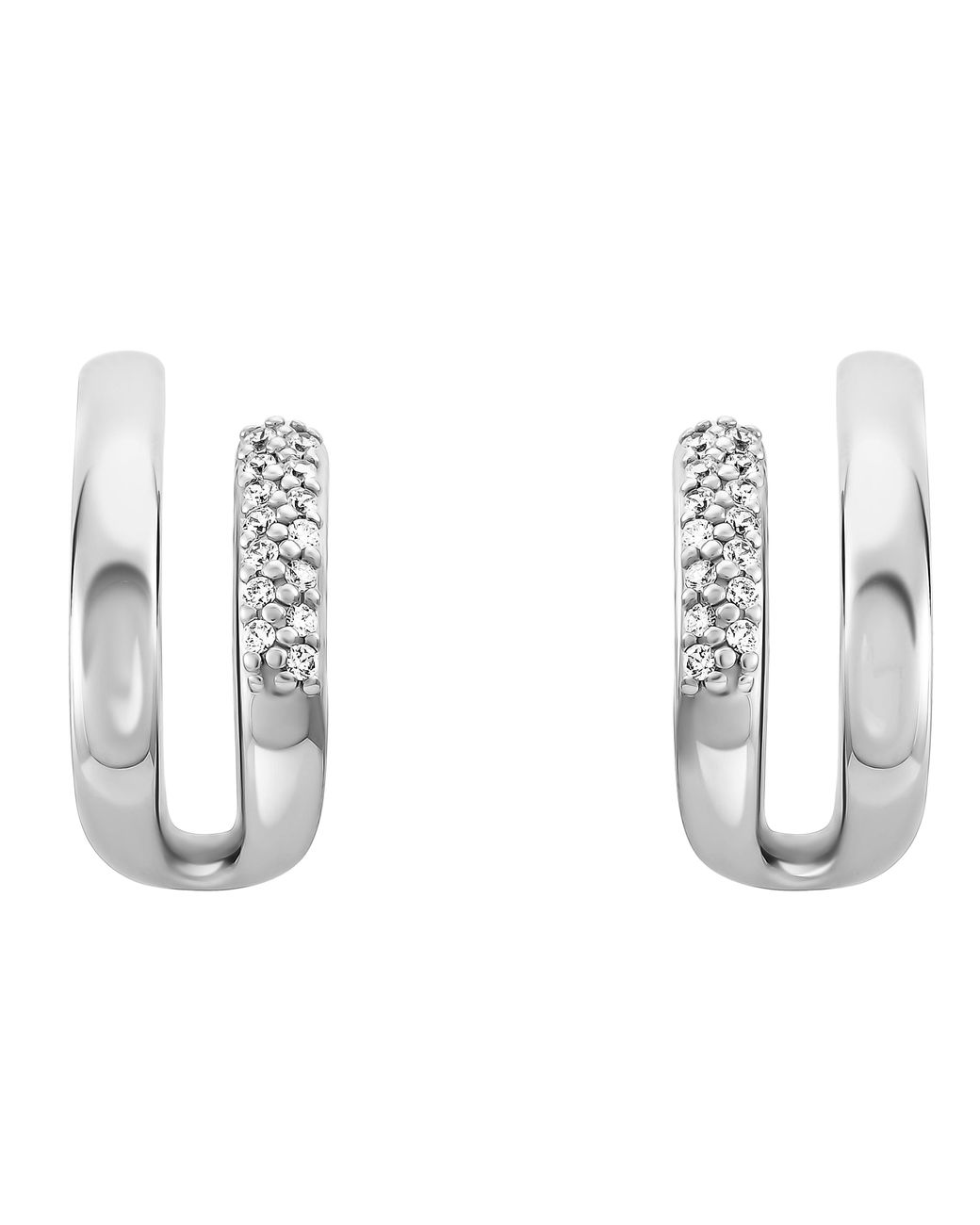 Orphelia White 'Emily' 925 Sterling Drop Earrings