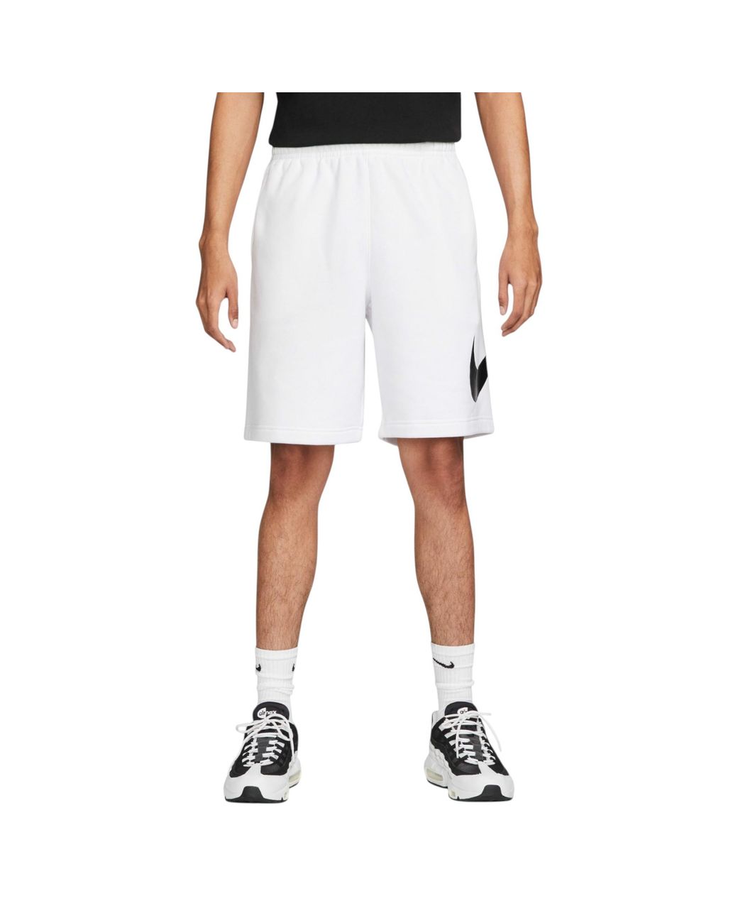 Nike White Shorts Terry Summer Sportswear Club Standard Fit Comfort Half Pants for men