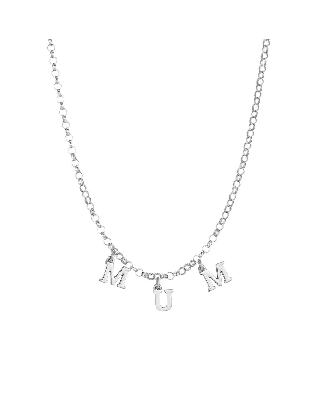 The Jewellery Stockroom Metallic Sterling Mum Charm Necklace