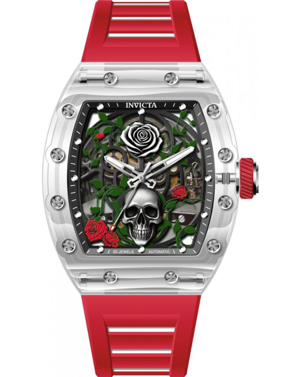INVICTA WATCH Red In-69496 Artist Roseskull Watch for men