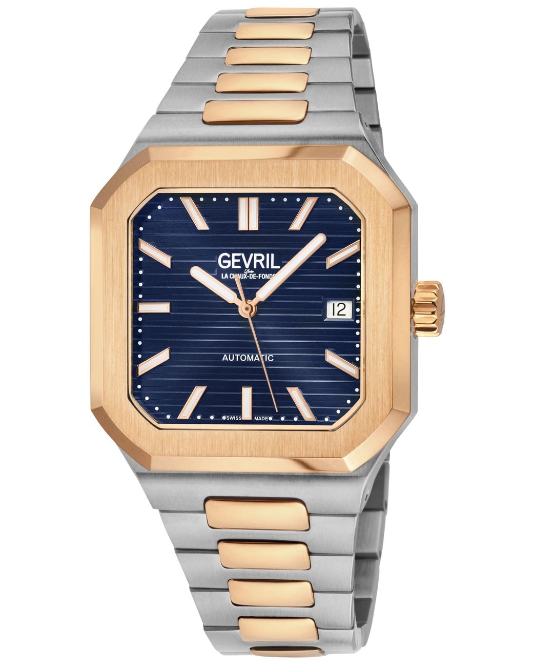 Gevril Blue Grand Concourse Iprg Case, Dial, Bracelet Watch for men
