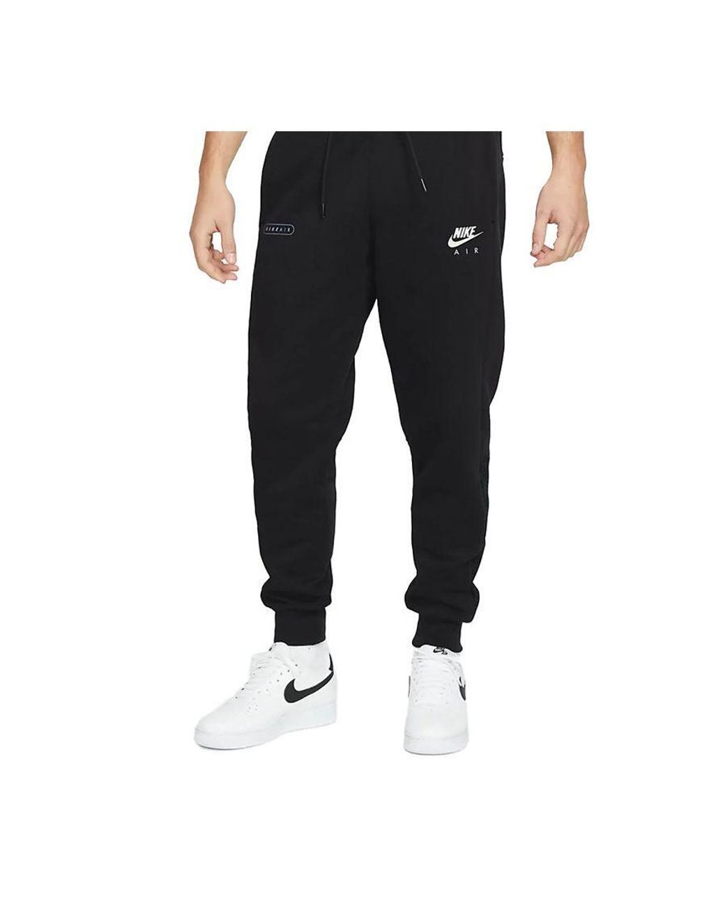 Nike Air Reflective Logo Fleece Joggers In Black Cotton for Men