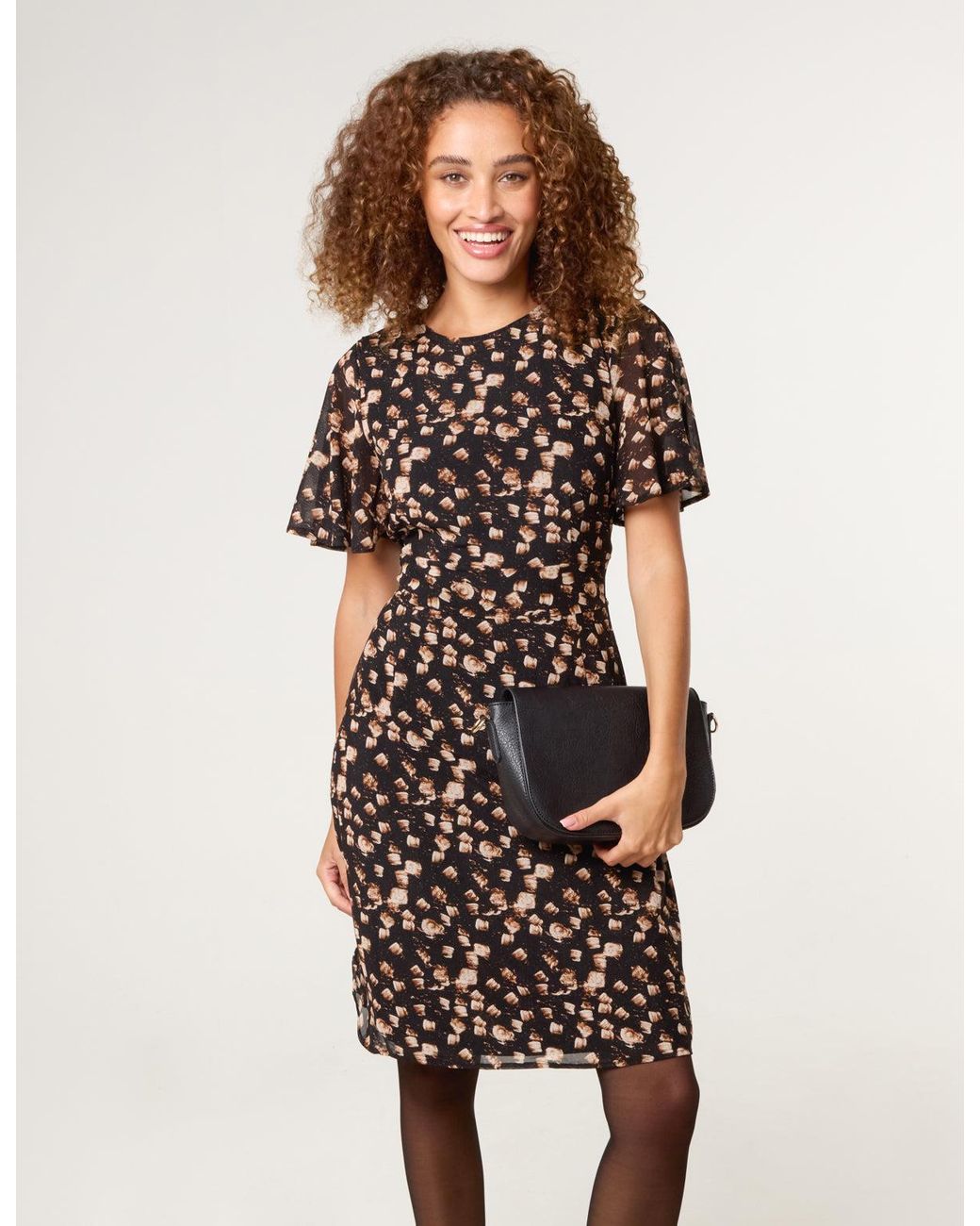 Blue Vanilla Black Mark Making Crew Neck Dress