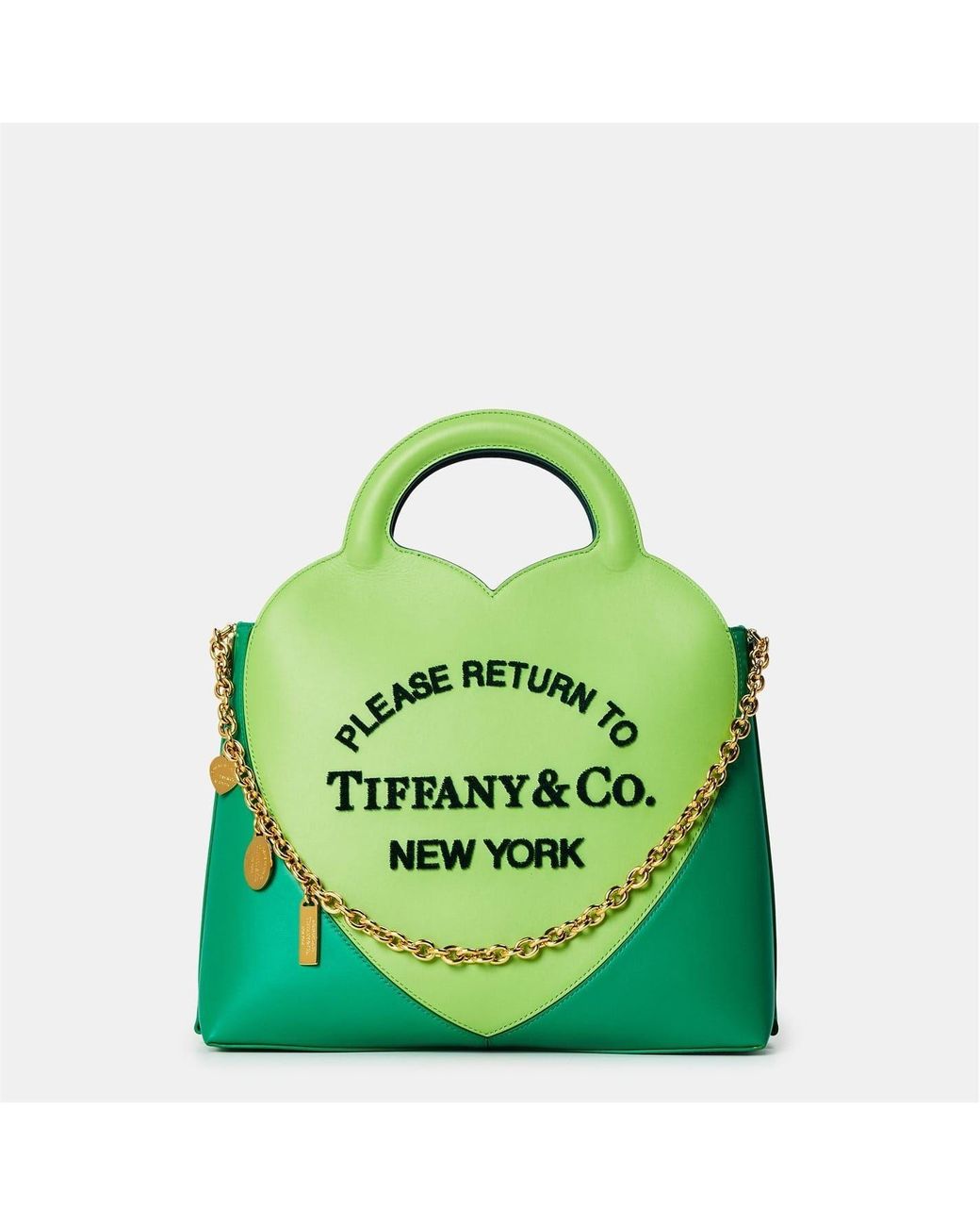 Tiffany & Co Green Accessories Charm Tote With Chain And Lettering