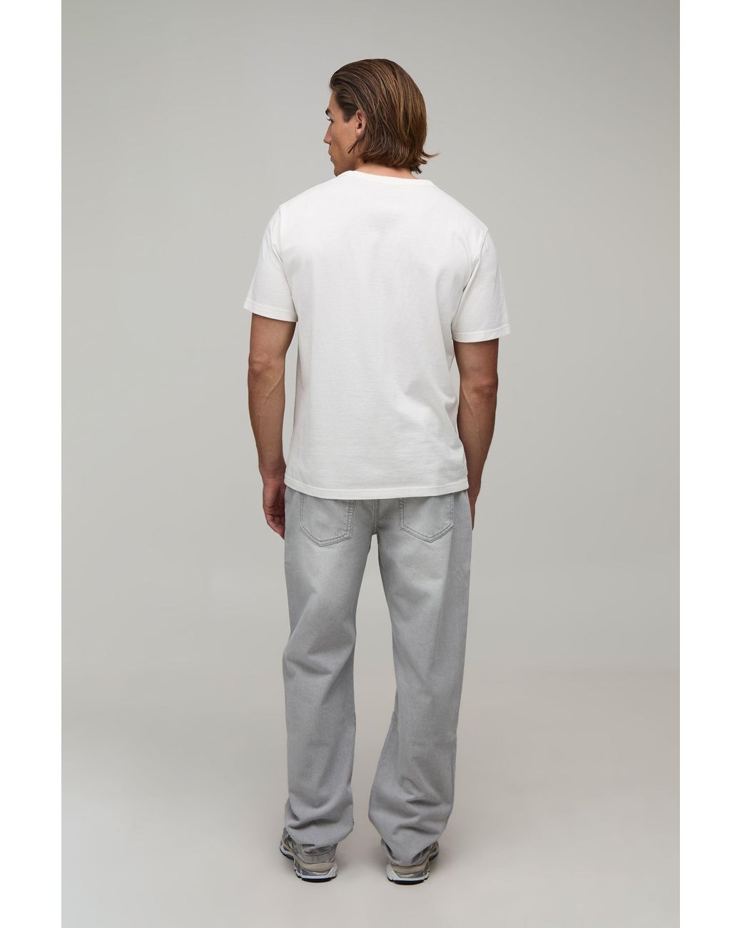 BoohooMAN Gray Essential Straight Fit Jeans for men