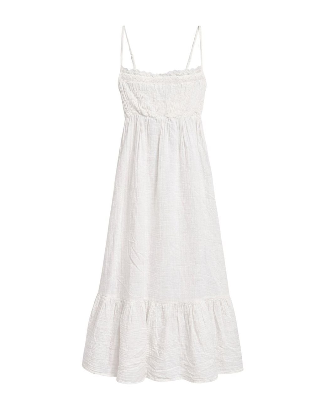 MixRay White Textured Maxi Dress