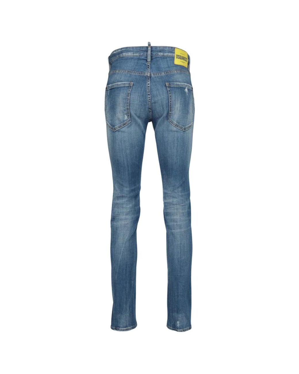 DSquared² Blue Cool Guy Jean Reinforced Distressed Effect Jeans Cotton for men