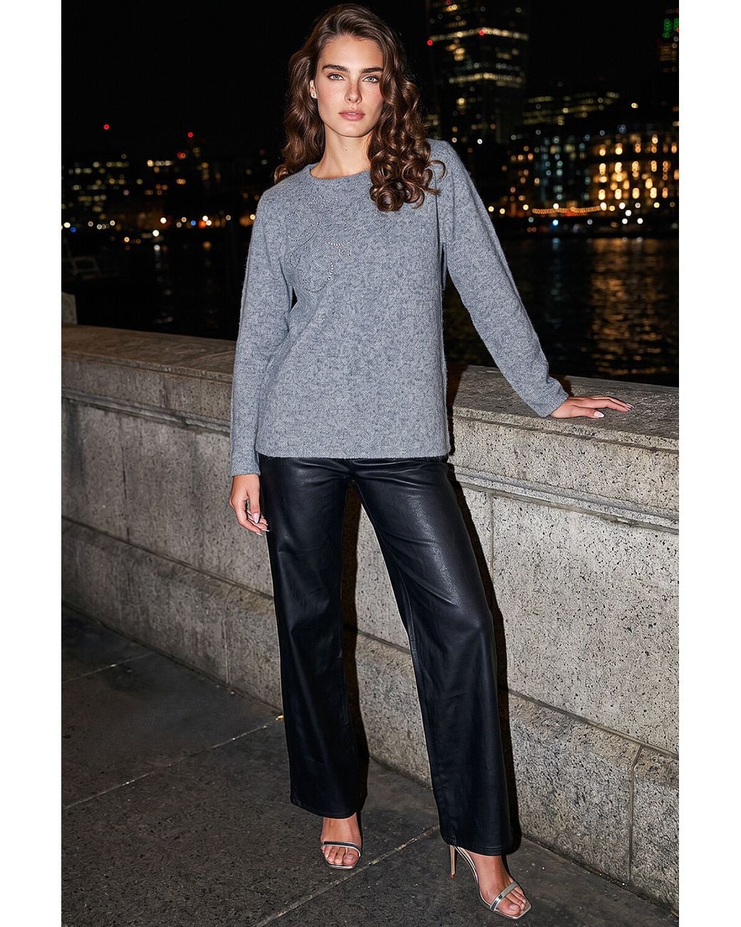 Roman Black Petite Sparkly Knit Jumper