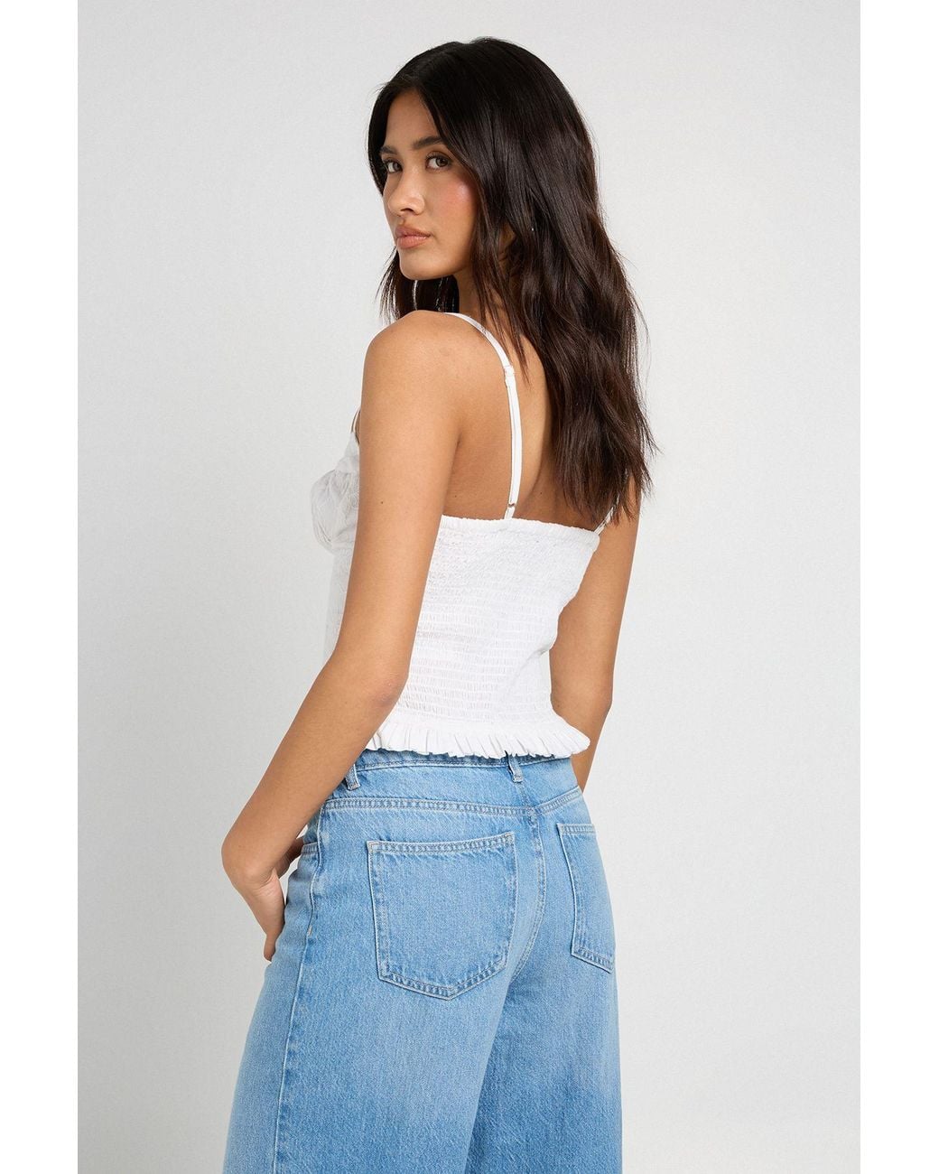 Boohoo White Embroidered Bust Detail Corset