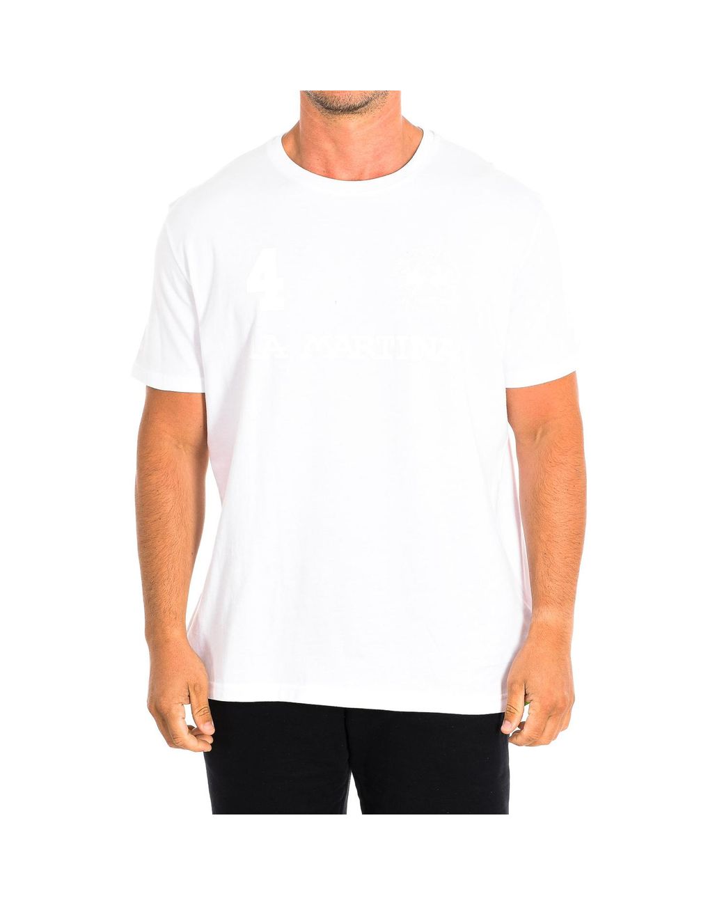 La Martina White Short Sleeve T-Shirt Tmr309-Js206 for men