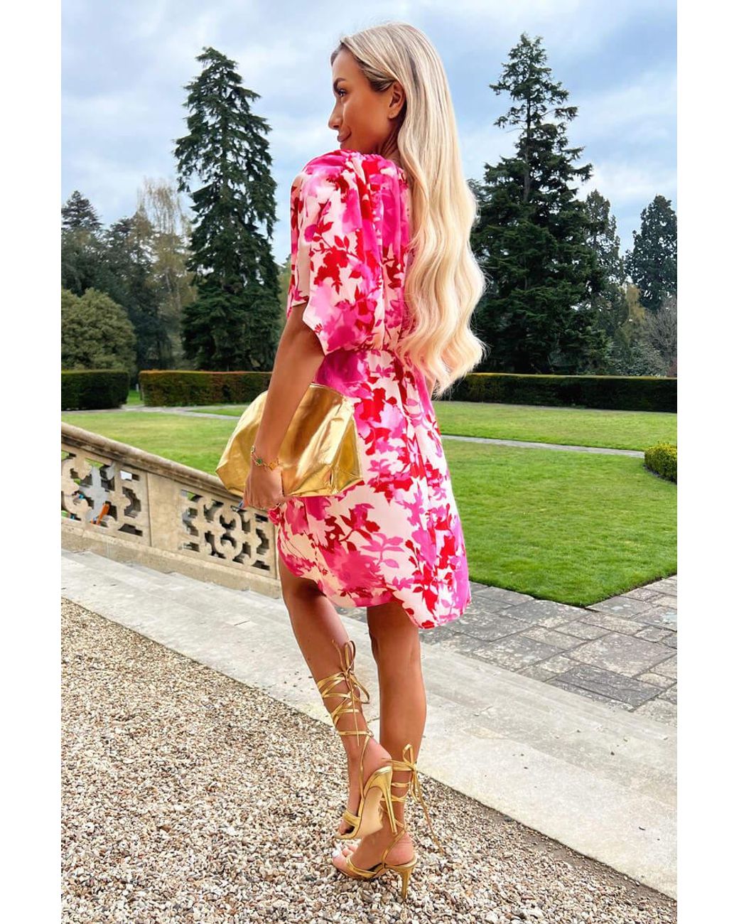 AX Paris Red And Floral Printed Mini Dress