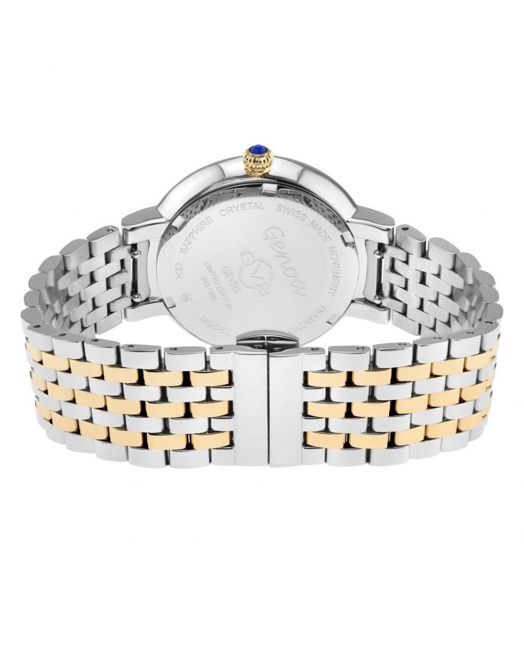 Gevril Metallic Gv2 Genoa 12534 Swiss Quartz Mother Of Pearl Diamond Two-Tone Stainless Steel Watch