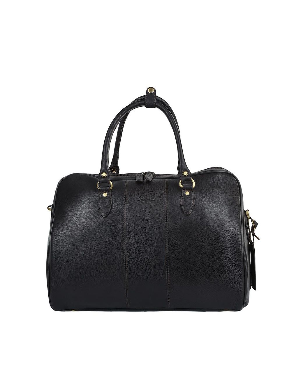Ashwood Leather Black 'Dante' Medium Weekend Real Holdall for men