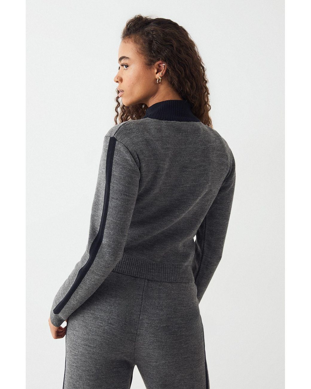 DSGN Studio Gray Fitted Zip Through Sweatshirt