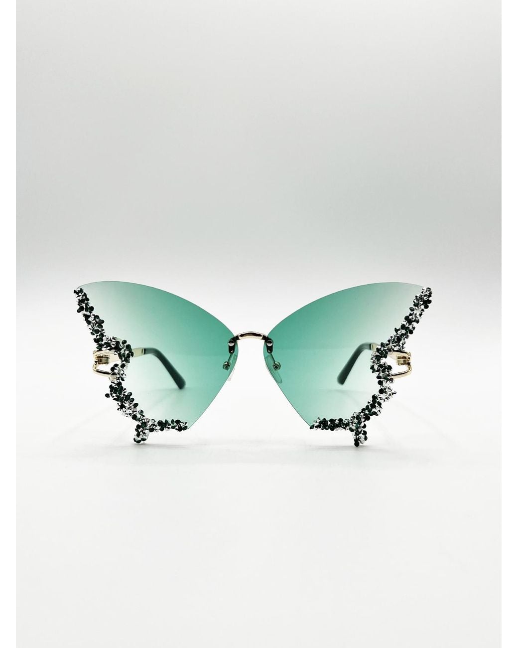 SVNX Blue Butterfly Lens With Crystal Detail