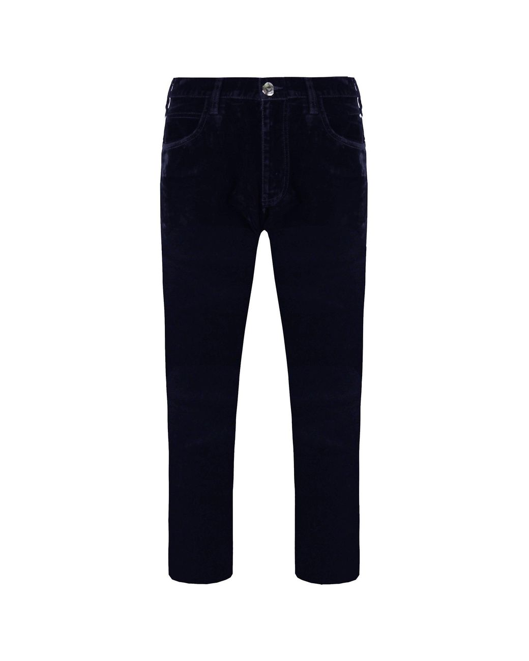 Emporio Armani Blue Slim Fit Velvet Trousers for men