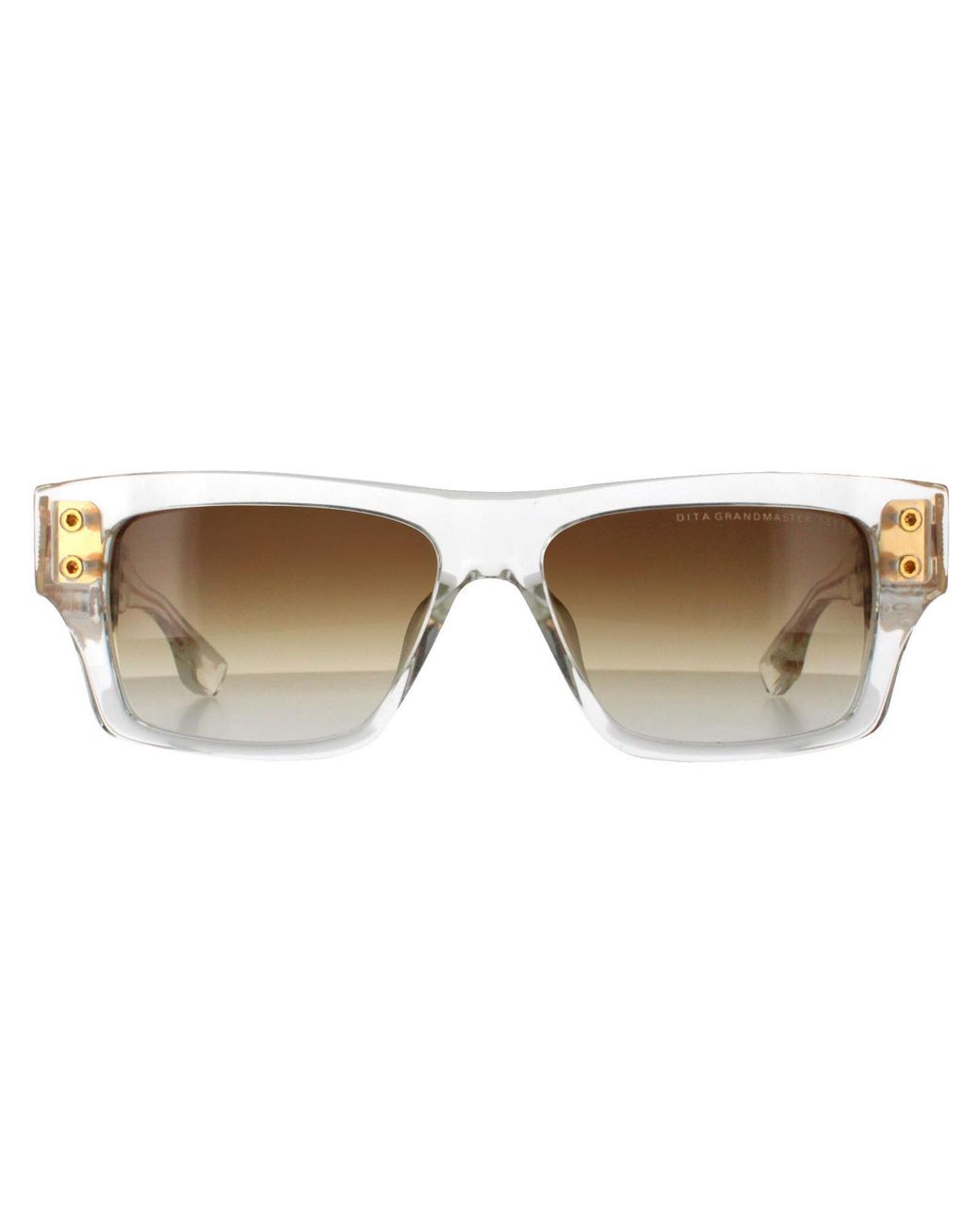 Dita Eyewear Brown Rectangle Crystal Clear Dark To Gradient Grandmaster Seven
