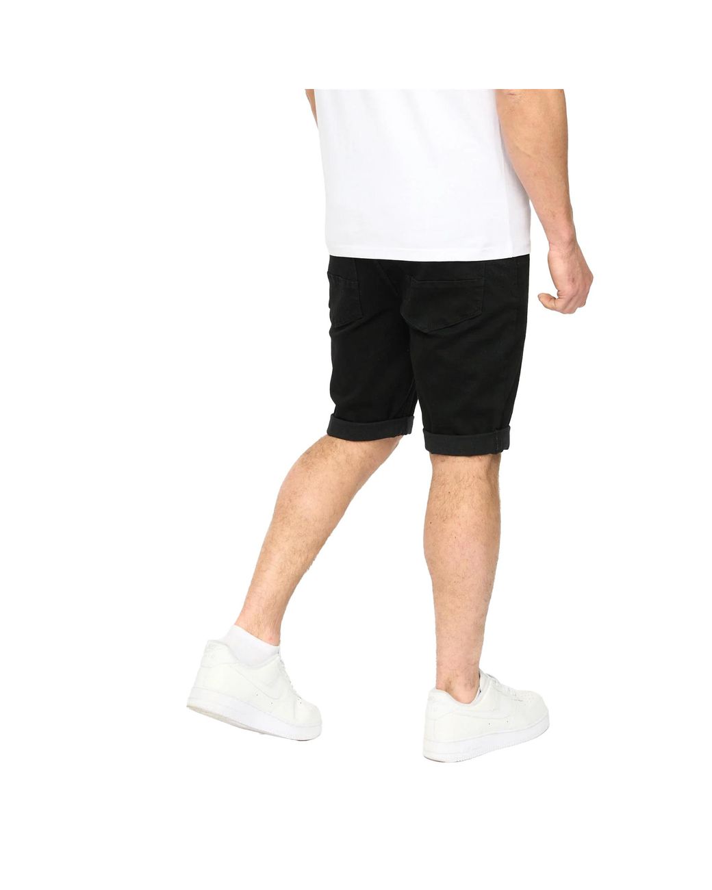 Crosshatch Black Youlgreeve Denim Belted Shorts Wash) for men