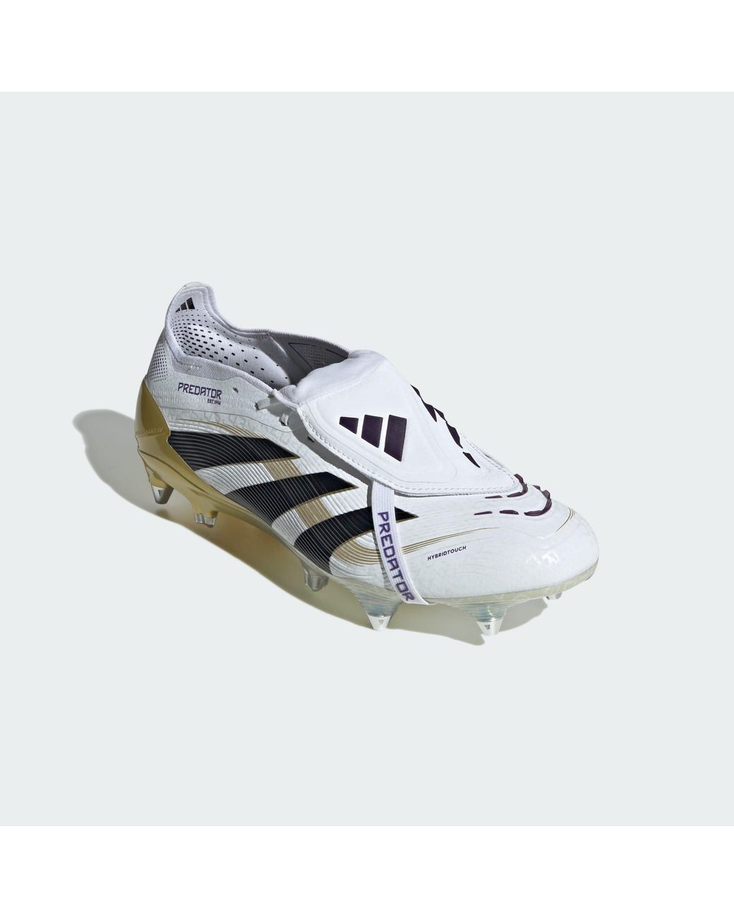Adidas Originals White Predator Elite Fold-Over Tongue Soft Ground Boots