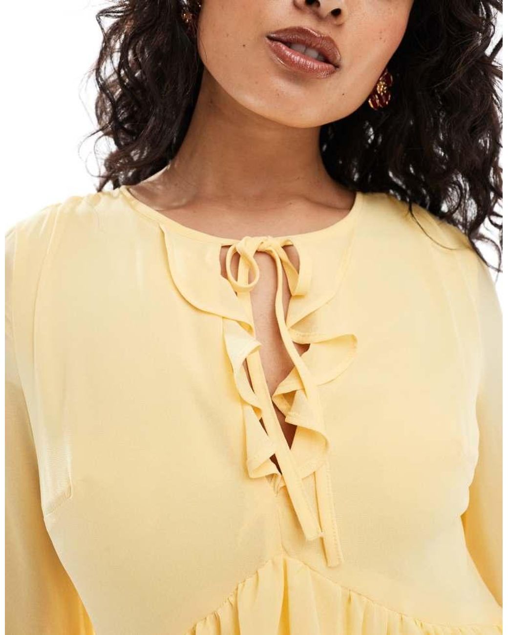 TFNC London Metallic Chiffon Maxi Dress With Frill Detail